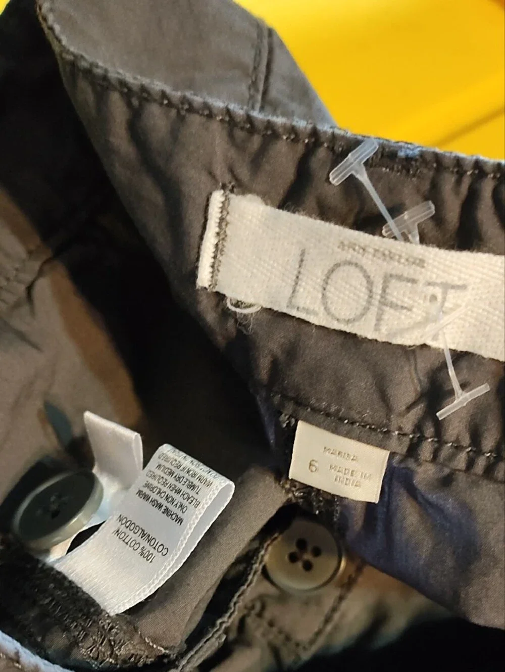 LOFT Women's Dark Charcoal Gray Capris with Zip Pockets